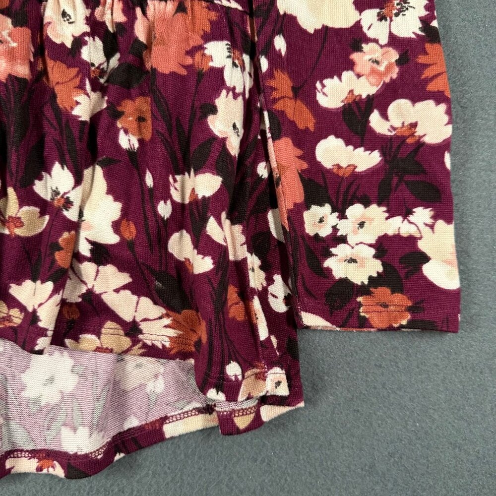 LOFT Outlet Womens MP Floral Peplum Long Sleeve Pullover Super Soft Sweater - Picture 5 of 9